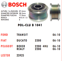 POLEA CLUTCH ALTERNADOR PAC1041