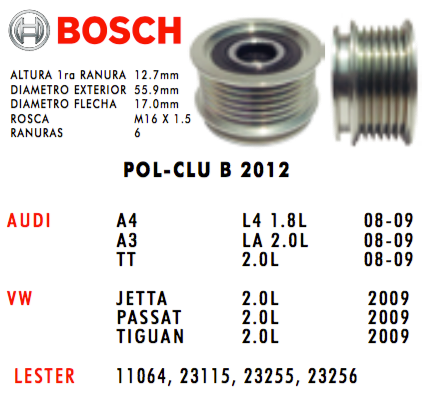 POLEA CLUTCH ALTERNADOR   PAC2012