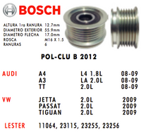 POLEA CLUTCH ALTERNADOR   PAC2012