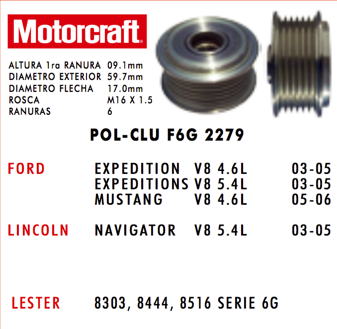 Polea Clutch Alternador POL-CLUF6G2279