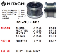 POLEA CLUTCH ALTERNADOR PAC4013