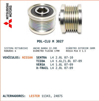 POLEA CLUTCH ALTERNATOR PAC3027