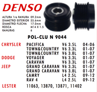 POLEA CLUTCH ALTERNADOR PAC9044