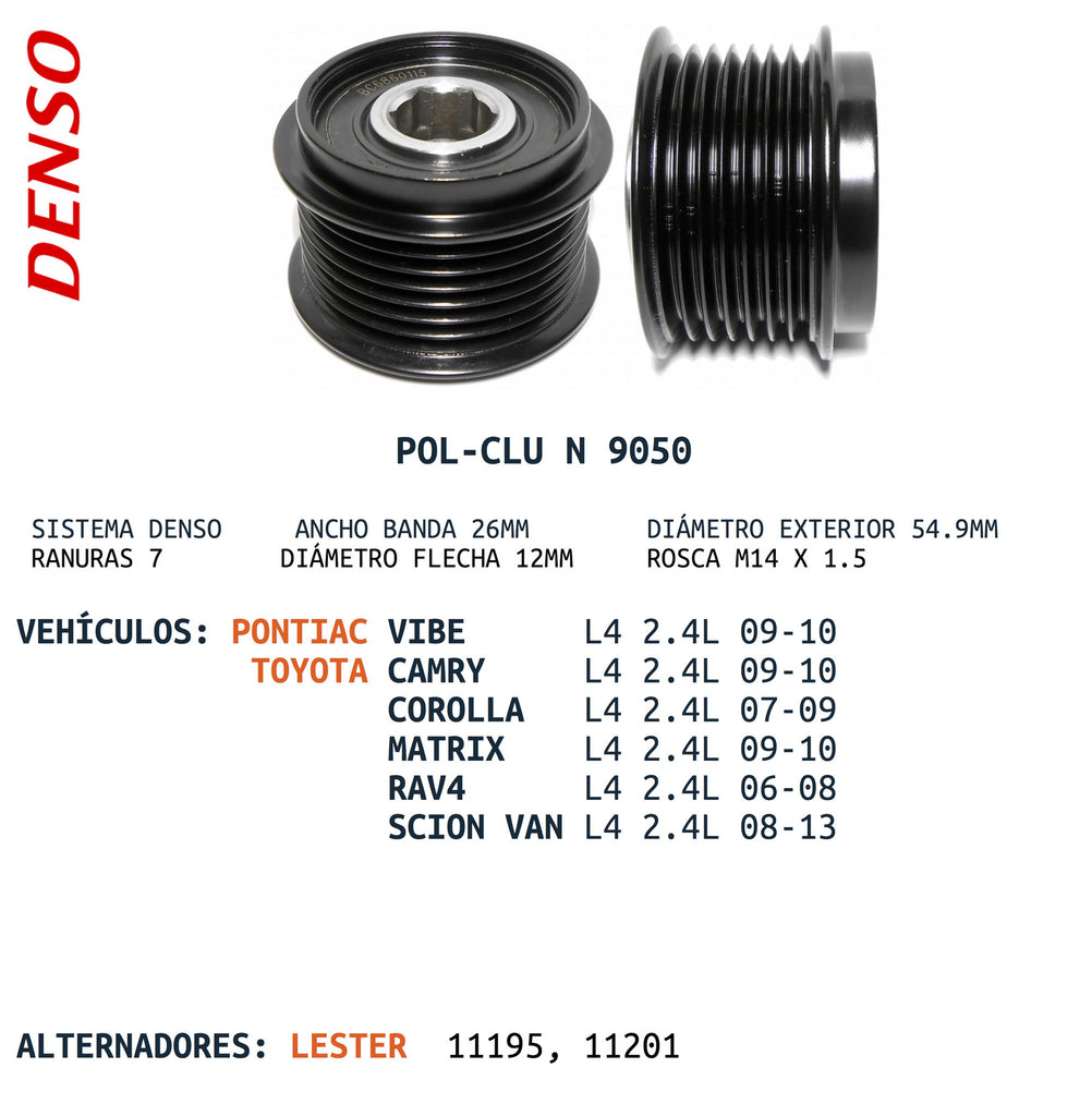 POLEA CLUTCH ALTERNADOR  PAC9050