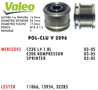POLEA CLUTCH ALTERNADOR PAC2096